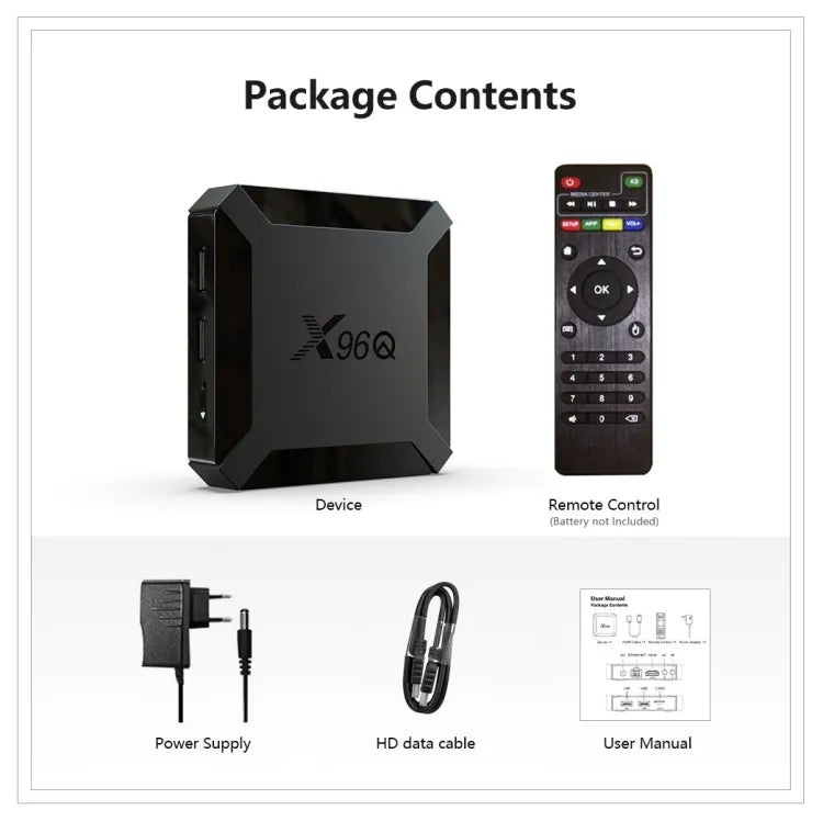 Smart Box X96Q Mini Quad Core 8g+128g 4K 60FPS ANDROID 10V