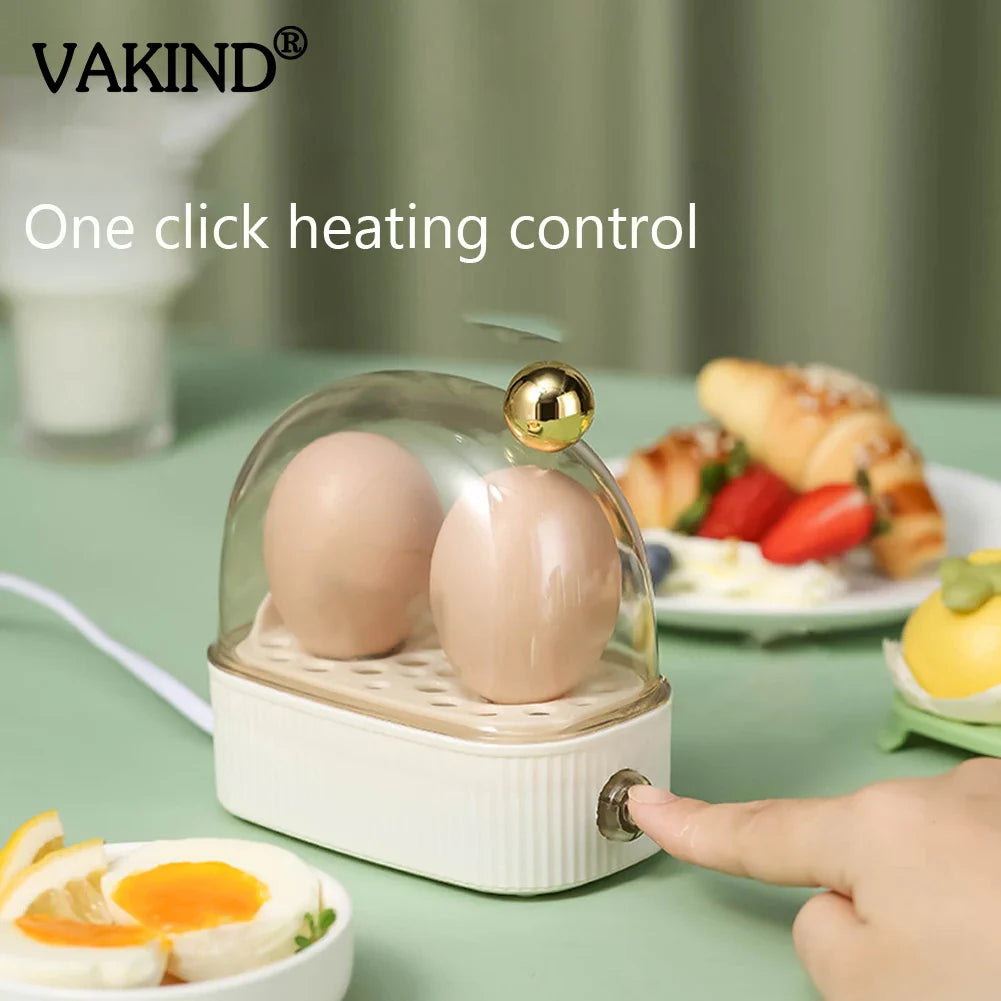 220V Egg Boiler Poacher Automatic Power Off Breakfast Egg Machine 2 Eggs Capacity Multi-function & Mini Kitchen Utensil Gift