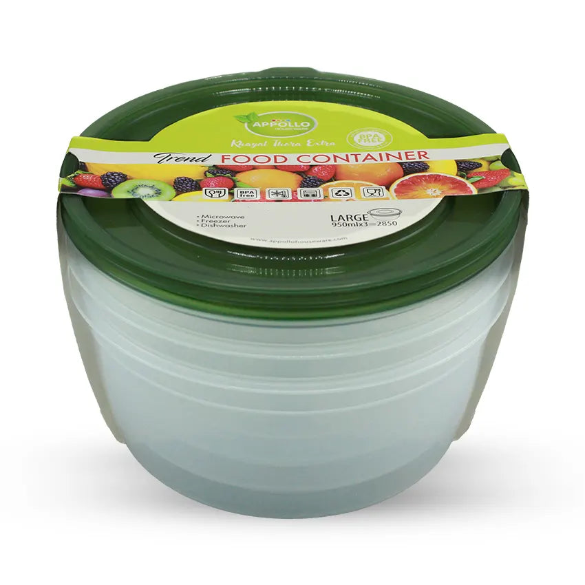 TREND FOOD CONTAINER 3PCS SET - L 950ML