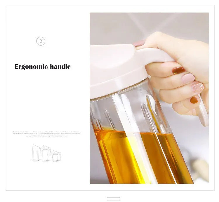 New 600ml Kitchen Storage Bottle with Automatic Opening and Closing of Glass Oil Bottle