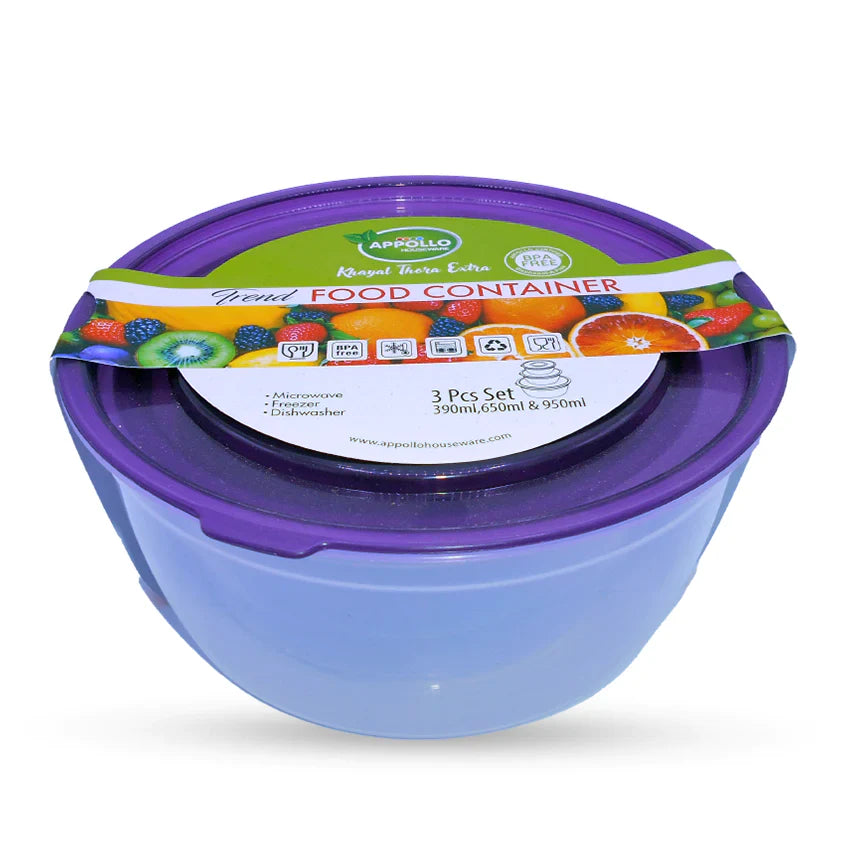 TREND FOOD CONTAINER 3PCS SET - L 950ML