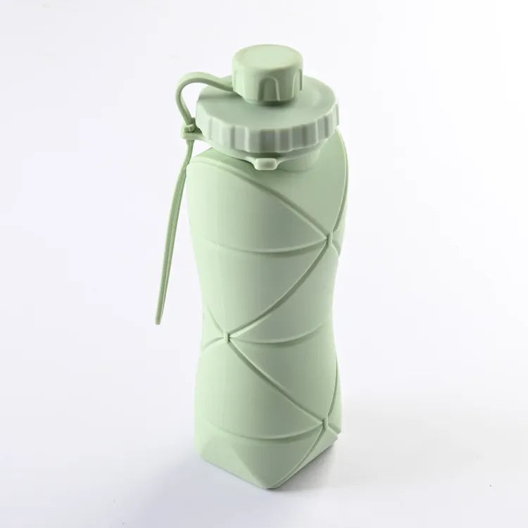 Portable Silicone Folding Water Cup 600ml Large Capacity Lightweight Outdoor Travel Sports Water Bottle