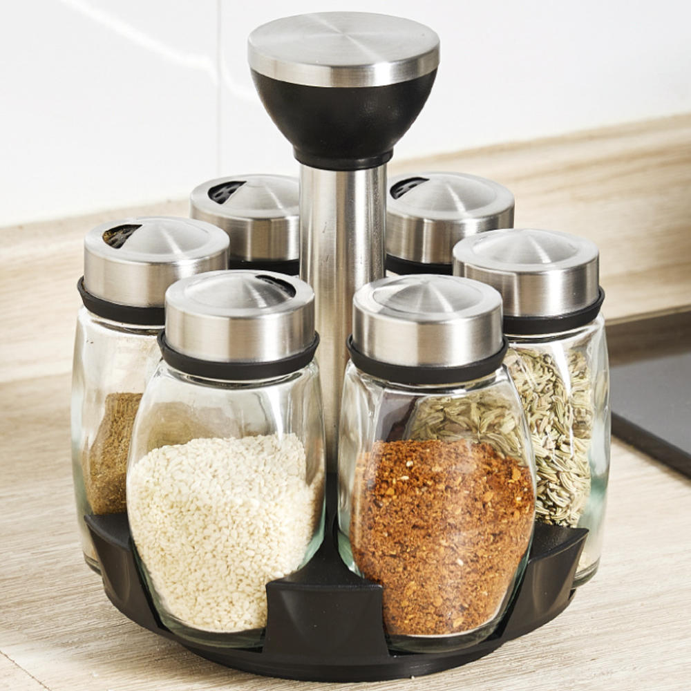 Multi-functional Rotary Seasoning Tank Storage Box Seasoning Kitchen Seasoning Bottle Rack Tank Rack