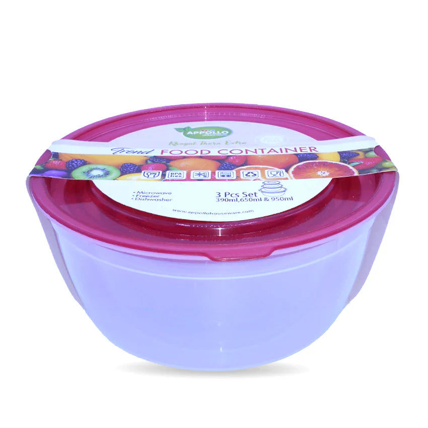 TREND FOOD CONTAINER 3PCS SET - L 950ML