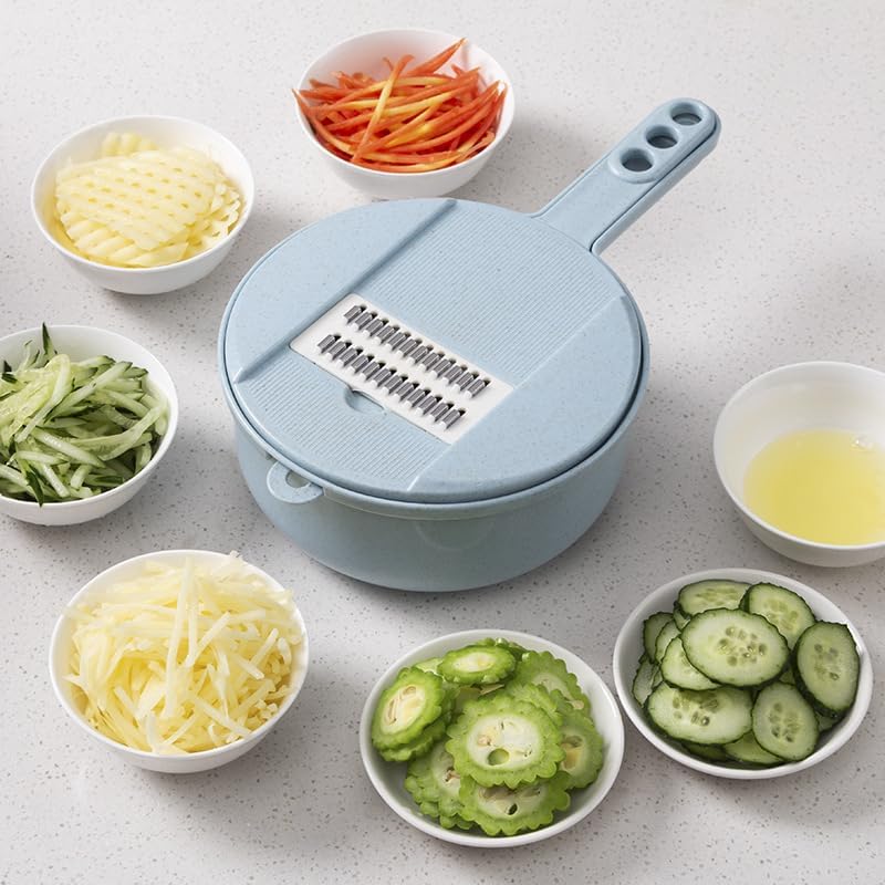 Food Chopper, Multi Function Food Chopper, 12 In 1 Multi-Function Vegetable Chopper with Container