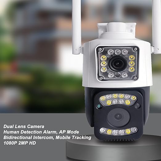 PTZ WIFI OUTDOOR DURAL LENS 2MP+2MP 4MP IN TOTAL DURAL IR LED COLORVU NIGHT VISION APP V380 PRo