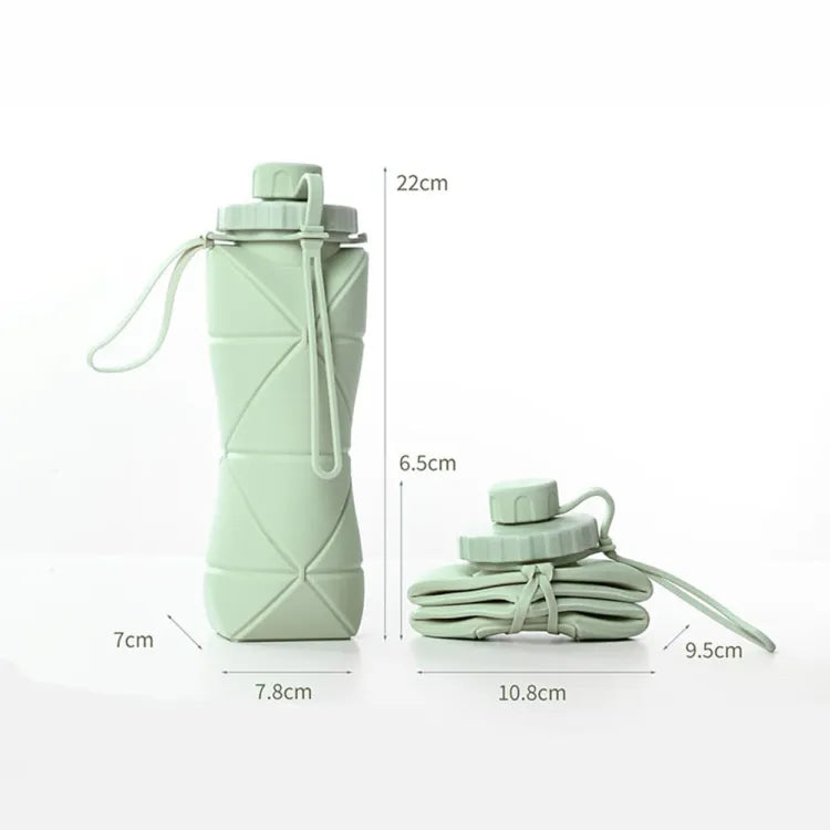 Portable Silicone Folding Water Cup 600ml Large Capacity Lightweight Outdoor Travel Sports Water Bottle