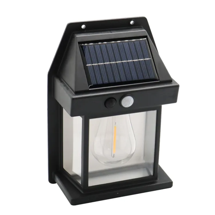 1 PCS Black Outdoor Waterproof Wall Lamp Courtyard Landscape Decorative Lamp Solar Light