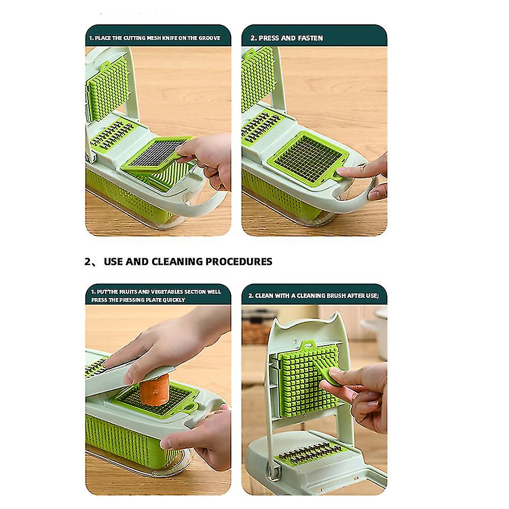 Multifunctional Vegetable Cutter With Storage Box Manual Veggie Grater For Home