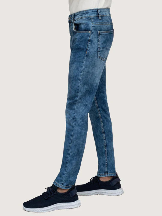 SLIM LEG DENIM JEANS MID BLUE RANDOM