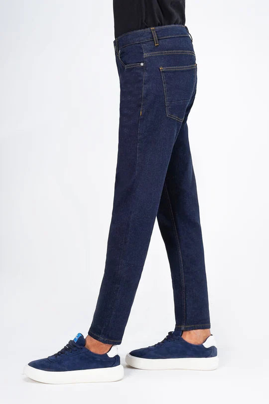 SLIM LEG DENIM JEANS DARK BLUE