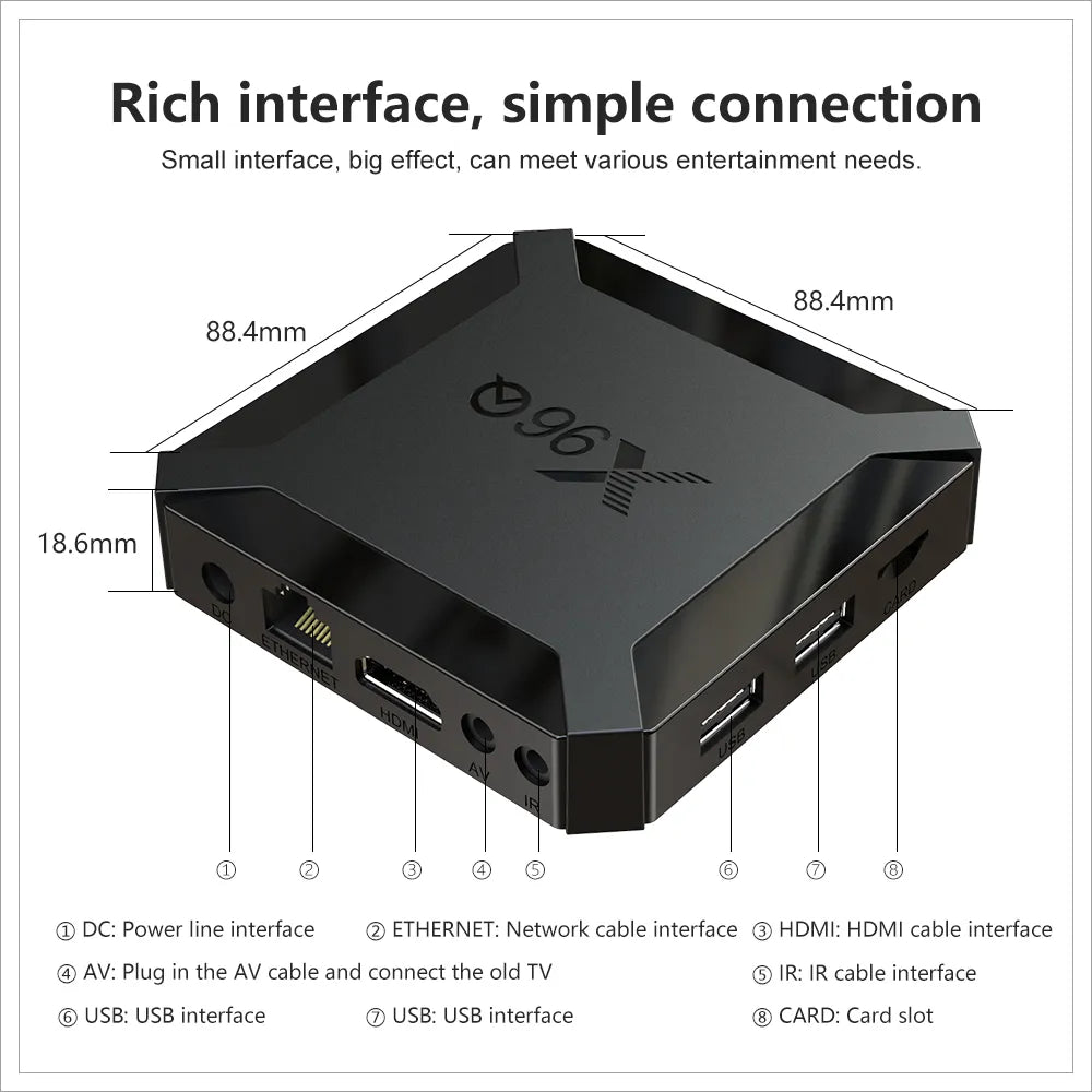 Smart Box X96Q Mini Quad Core 8g+128g 4K 60FPS ANDROID 10V