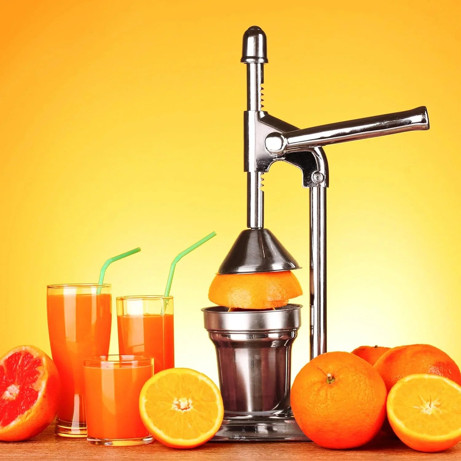 Manual Citrus Juicer, Squeezer for Fresh Fruit Juice, Hand Citrus Fruit Juice Machine, Stainless Steel Fruit Juice Squeezer