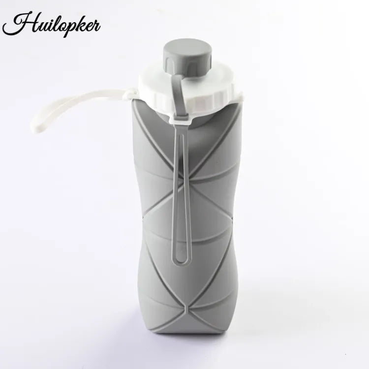 Portable Silicone Folding Water Cup 600ml Large Capacity Lightweight Outdoor Travel Sports Water Bottle