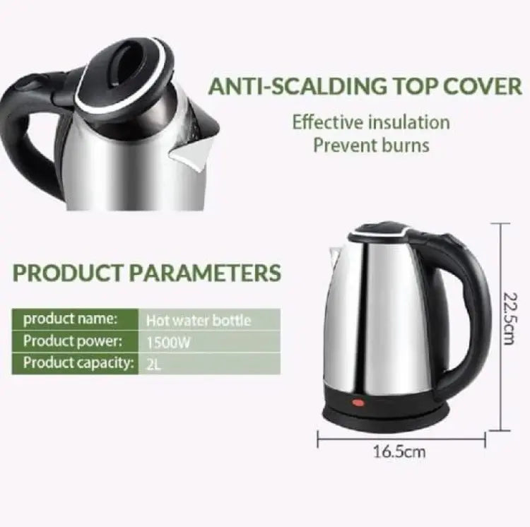 Electric Kettle Stainless Steel Body With 2.0 Liter Capacity, Automatic Turn Off Technology Electric Cattle Premium Quality & Polished Body Kettle