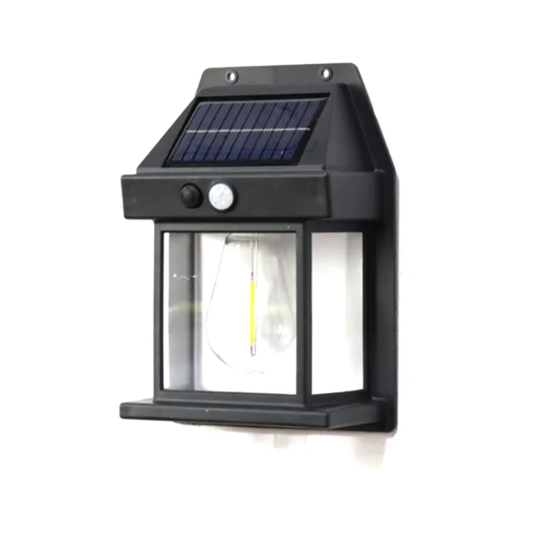 1 PCS Black Outdoor Waterproof Wall Lamp Courtyard Landscape Decorative Lamp Solar Light