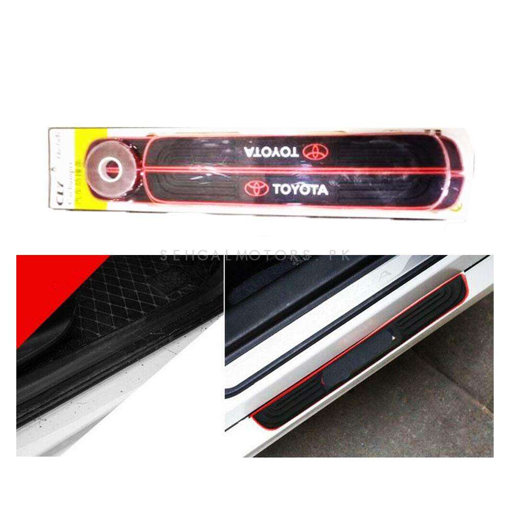 Toyota Rubber Sill Plate Scuff Sill Plate Black Red