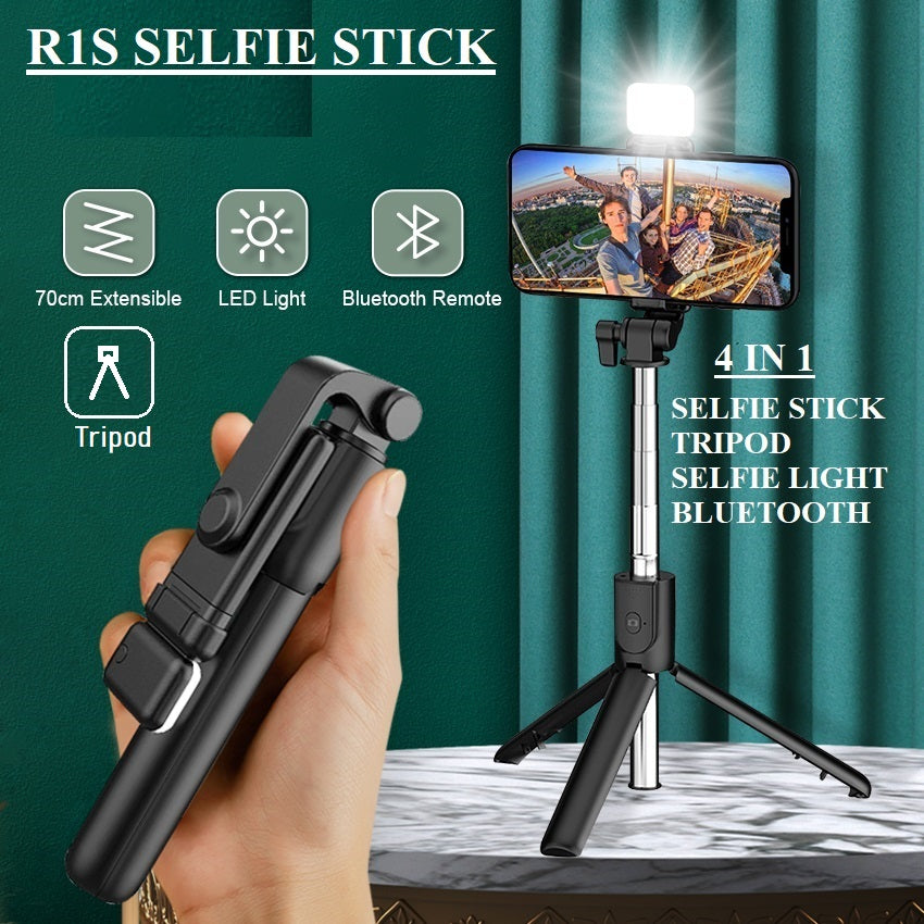 The 4-in-1 Selfie Stick with Bluetooth, Tripod Stand, LED Light, and 360° Rotating Head