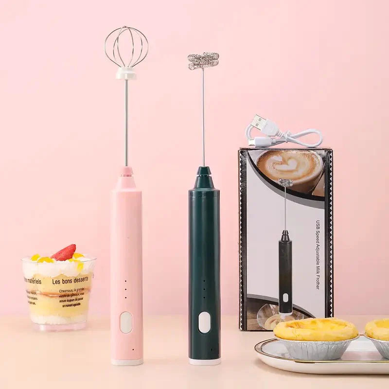 Handheld Frother Egg Beater, USB Rechargeable Coffee Blender, Household Milk Shaker Mixer Foamer Food Blender, Kitchen Cooking Tool