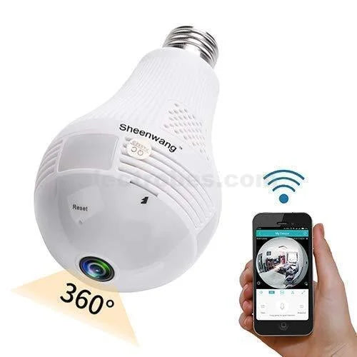 IP WIRELESS PANORAMIC BULB CAMERA 1080P HD 2MP WITH V380 PRO APP